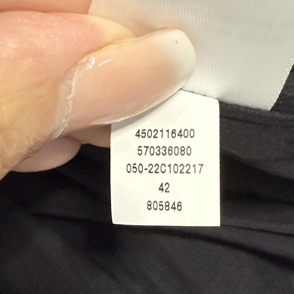 Chico’s Crinkle Pleat Midi Shirt Dress Size 1.5 US 10 Black Ruffle Tie Neck - Picture 10 of 11